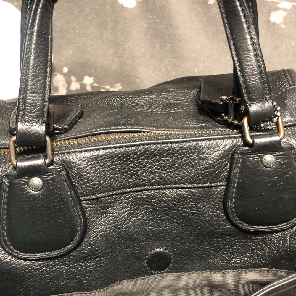 Coach Black Leather Satchel with Crossbody Strap - Picture 8 of 16